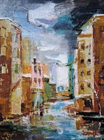 Venice - contemporary oil painting with frame