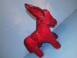 Ceramic red donkey marked