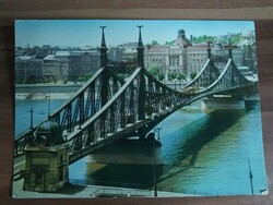 Old postcard, Budapest, Freedom Bridge, 1965