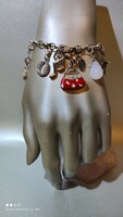 Vintage silver bracelet with various multi-piece charms / zsuzsu ornaments