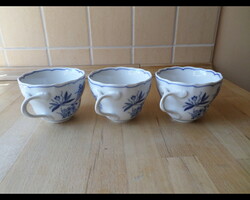 3 Hutschenreuther Bavarian onion pattern porcelain cups
