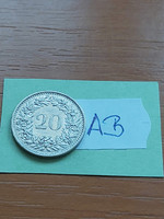 Switzerland 20 rappen 1970 copper-nickel #ab