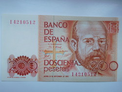 Spanyolország 200 peseta 1980 UNC Nagyon Ritka!