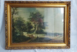 Old gilded, decorative picture frame, reproduction 81 x 59 cm
