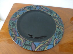 Arcoroc French iridescent beautiful artistic glass bowl. Huge, 31cm!