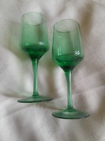 Zöld  üveg pohár Antik parban