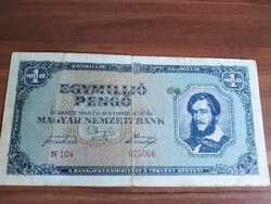 One million pengős, 1945, low serial number n 104
