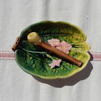 Art Nouveau majolica pipe ashtray