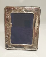 Szecessziós stílusú ezüst (925) fényképkeret, fotókeret, fényképtartó