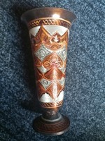 21cm engraved copper vase