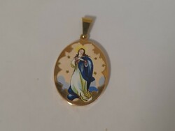 HUF 1 fabulously beautiful 14k gold extra large Virgin Mary pendant