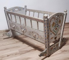 Antique cradle with beautiful, fresh painting