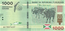 Burundi 1000 francs, 2021, unc banknote