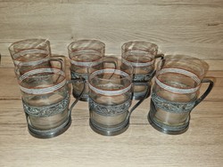 EZÜSTÖZÖTT,JELZETT POHÁRTARTÓK POHARAKKAL