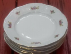 6 retro zsolnay small flower cake plates