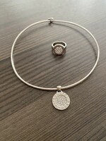 Bvlgari, Bulgari silver jewelry set necklace and ring