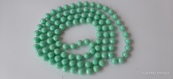 Vintage green plastic string of beads, extra long