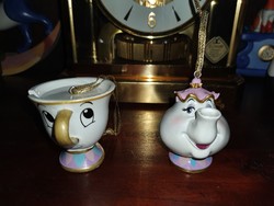 Disney Szépség és a Szörnyeteg - Csészike & Mrs Potts porcelán karácsonyfadísz