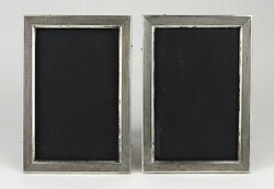 1N645 Régi pénzverdei jelzett ezüst fényképkeret fotókeret pár