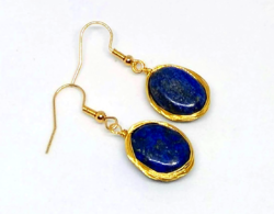 Lapis lazuli ovális fülbevaló 384