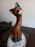 Fa macska szobor