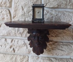 Antique carved Neo-Renaissance wall shelf, pedestal, clock holder, wall shelf