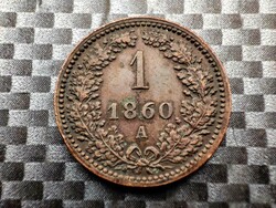 Austria 1 krajczar, 1860 mintmark a - piece with Vienna patina!