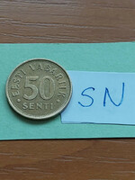 Estonia 50 cents 1992 brass sn