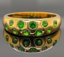 Chrome diopside gem, special sterling silver ring 14k gold-plated/925/ - new