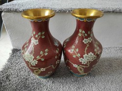 Burgundy split enamel vase