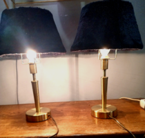 A pair of unique design hair-trimmed table lamps is negotiable