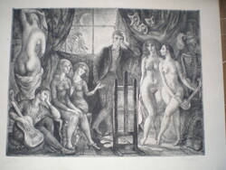 Vladimir Szabó, painters. - ! ! A rarity! ! , Beautiful etching by Győnyőr