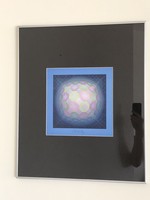 Uniquely signed serigraph by Vasarely