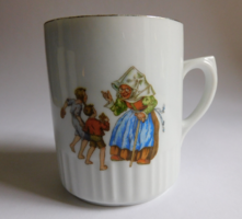 Antique Zsolnay children's mug - Jancsi and Juliska