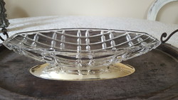 Retro crystal tray with nickel-plated base
