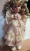 41cm vintage porcelain doll with parasol