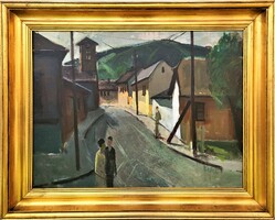 Jenő Keleti Sr. (1920 - 1998) pedestrians street view c. Gallery painting with original guarantee!