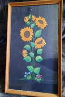 Embroidered framed wall picture