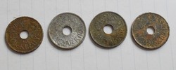 Magyarország 20 fillér , 1941 , 1944 Magyar Királyság , pénz , érme 4db.