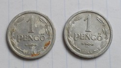 Magyarország 1 Pengő, 1941 , 1944 , Magyar Királyság , pénz , érme 2db.