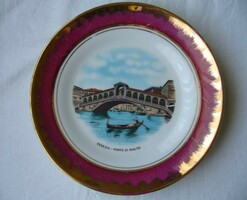 Gilded plate, decorative plate (Venice, Rialto Bridge)