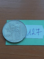 Italy 100 lira 1965, goddess Minerva, stainless steel 127