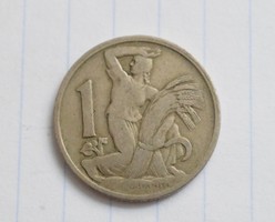 Csehszlovákia 1 korona , 1922 , pénz , érme