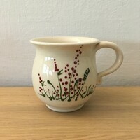 Burgundy floral mug