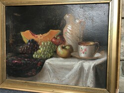 Still life in oil-cardboard technique