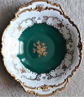 Reichenbach német porcelán tál, tányér-aranyozott dekorral