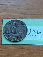 English England 1/2 half penny 1955 ii. Queen Elizabeth, bronze 134