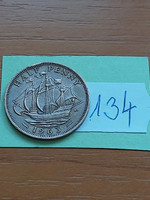 English England 1/2 half penny 1963 ii. Queen Elizabeth, bronze 134