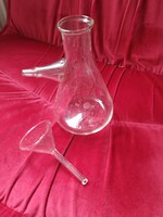 Glass 250 ml, measuring device, flask, small glass funnel for sale!