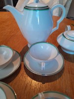 Green striped coffee set Czech